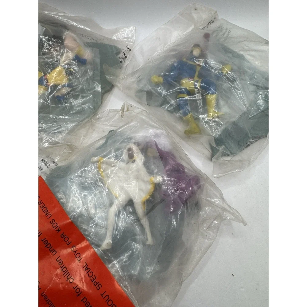 Marvel X-Men Hardees 1995 Lot of 3 Meal Toys (6 Figurines) New/Sealed Fast Ship